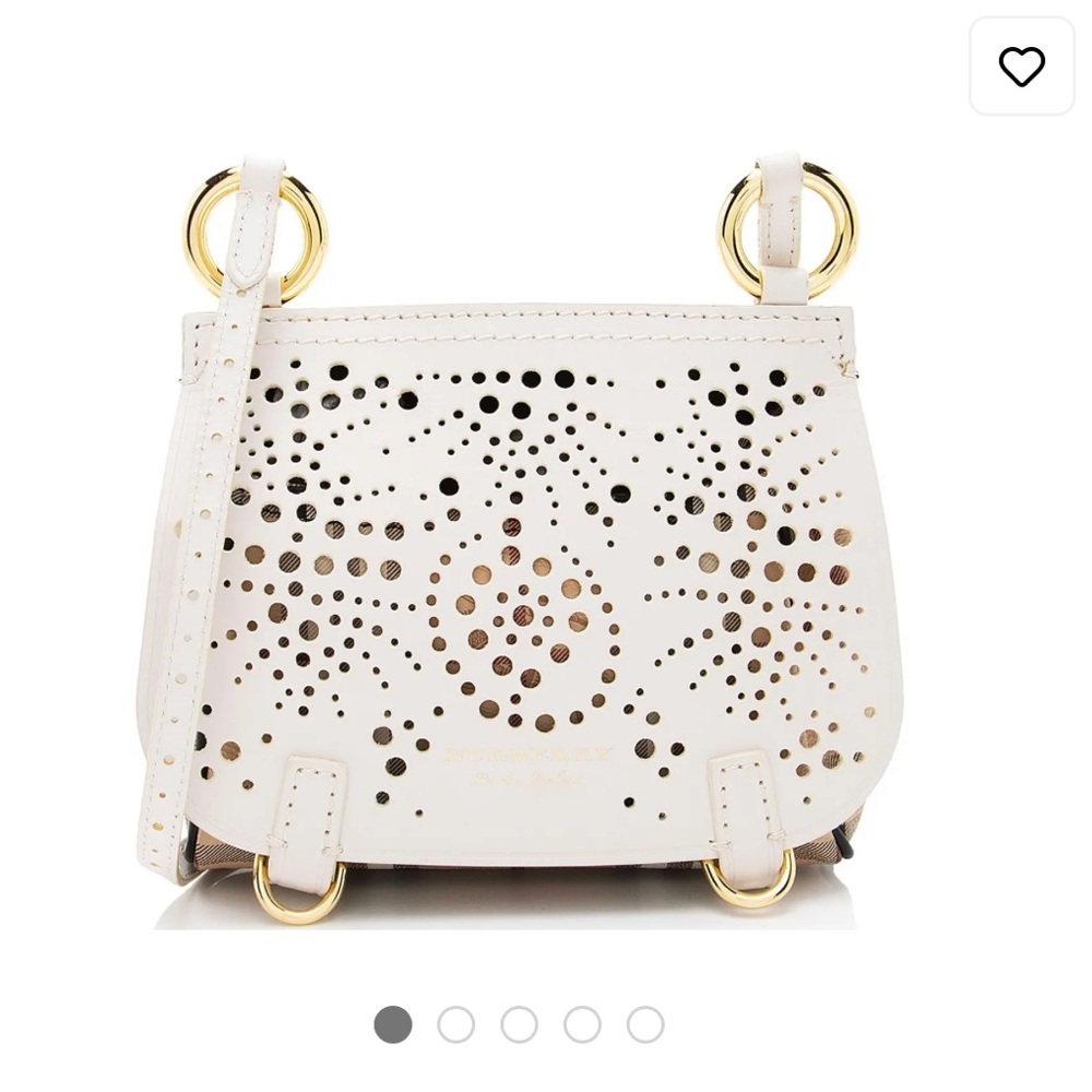 Burberry Cream Leather Shoulder Bag with Gold Accents